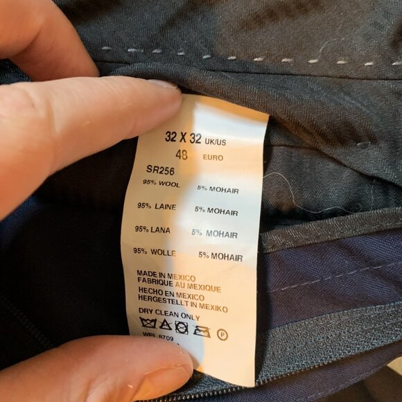 Ben Sherman Tailoring Men’s Dress Pants – Navy Wool Blend (32x32, EU 48) - Picture 9 of 9